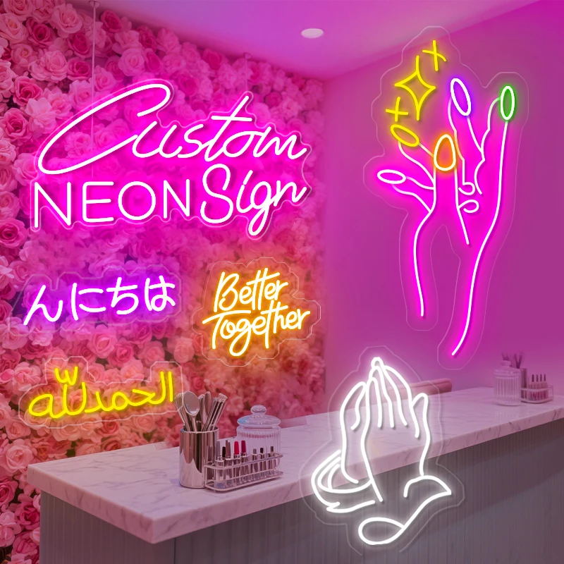 Custom Neon Sign Neon Light Sign Led Letter Outdoor Indoor Waterproof for Wedding Neon Birthday Party Store Bar Room Decor