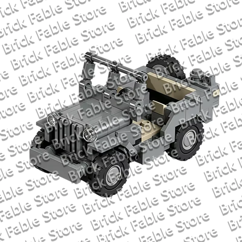 QWERT 1/4 Ton 4X4 Military Truck Model MOC Building Bricks War Equipment Modular Technology Gifts Holiday Assemble Children Toys