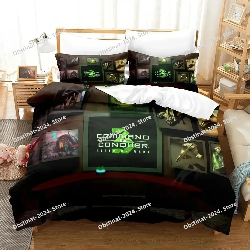 Game Command And Conque Bedding Set Printed Bed Set Duvet Cover Sheet Pillowcase Bed Soft Quilt Cover Full Queen King Size