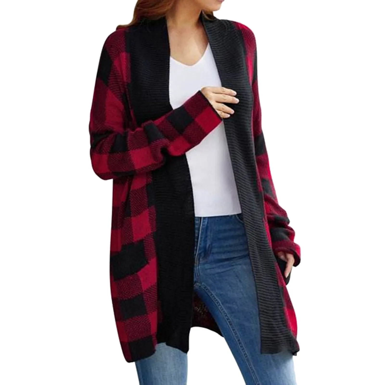 Autumn Shirt Coat Women Plaid Print Single-breasted Overcoat Shirt Long Sleeves Warm Loose Midi Length Spring Coat Female 2024