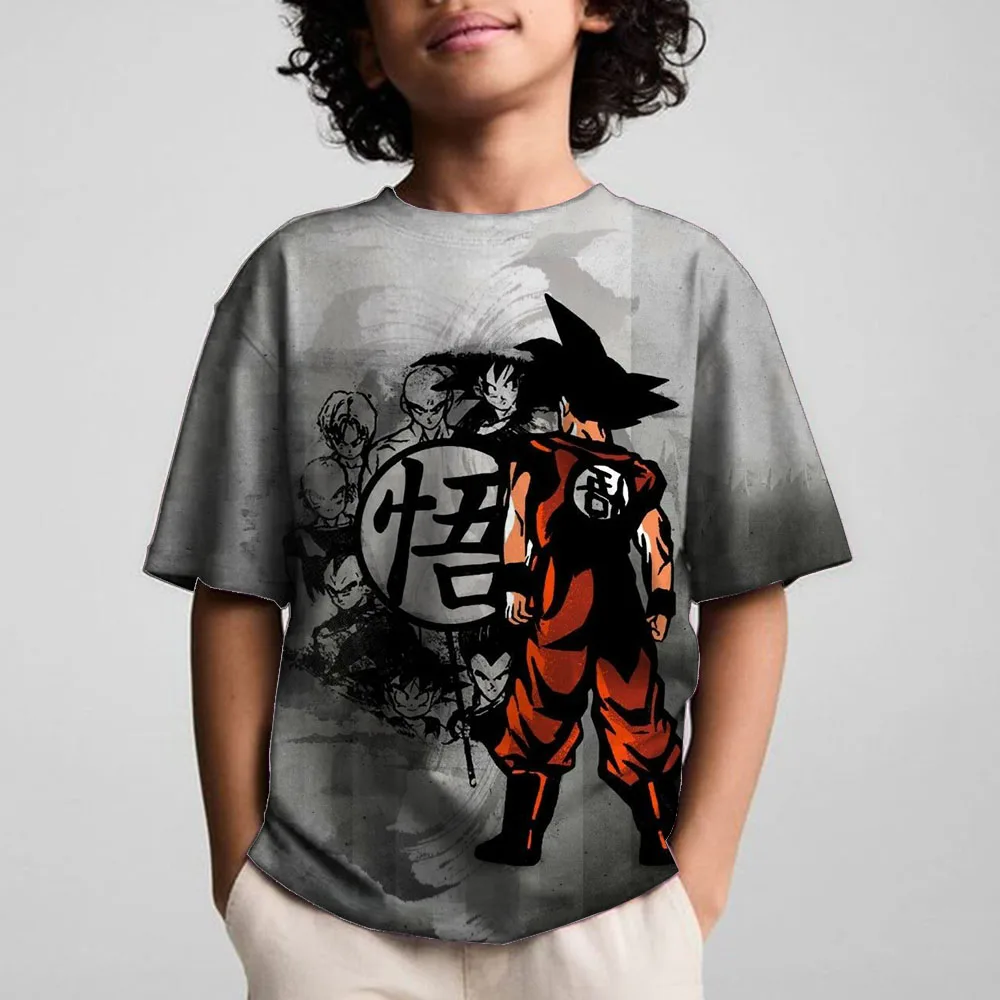 2024 T-shirts Kids Clothing Men's T-shirt Trend Dragon Ball Z Hip Hop Streetwear Goku Super Saiya Tops Fashion Children's New