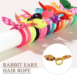 10Pcs Small Rabbit Ear Hair Bands Girls Rabbit Ear Hair Ties For Toddlers Women Elastic Band Bow Ponytail Holders Accessori B6W7