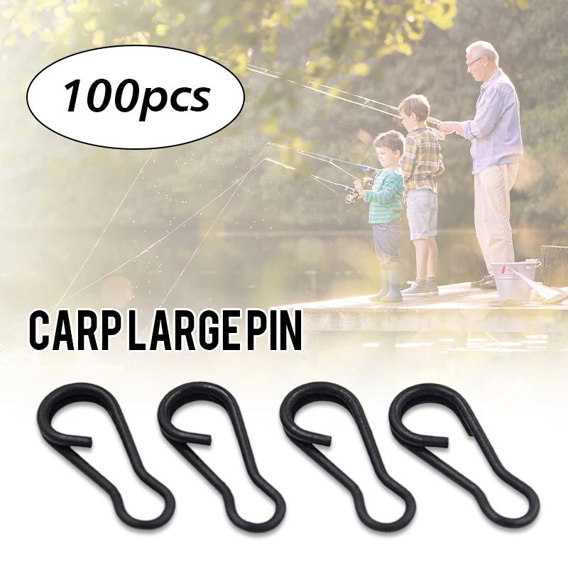 

100Pcs Steel Fishing Snap Clips Connector Speed Links Swivel Quick Change Carp Terminal Tackle Fishing Accessories 9Mm 12.5Mm