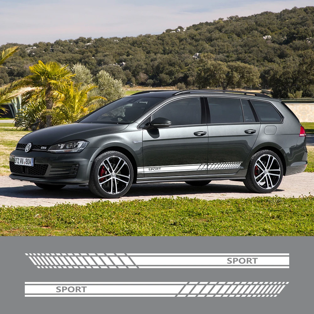 For Volkswagen GOLF 4 5 6 7 Car Door Side Stickers Racing Sport Stripes Styling Vinyl Film Decor Decals Auto Tuning Accessories