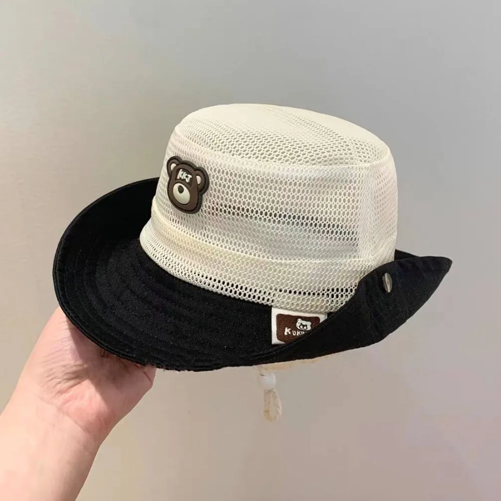 

Милая сетчатая детская шляпа от солнца, легкая регулируемая шляпа-ведро для малышей, складная солнцезащитная шляпа, летняя