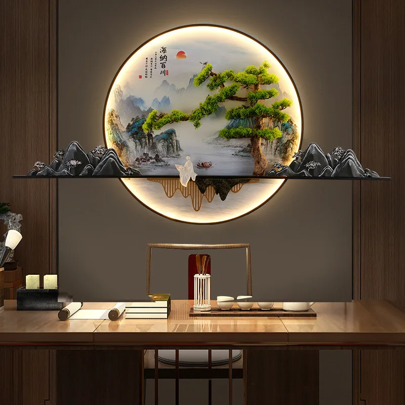 2024 Modern Remote Dimming Decoration Landscape Painting LED Wall Lamp Living Room Bedroom Study Art Decoration Hanging Painting