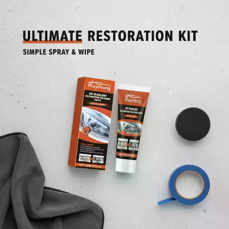 Crystal Plating Headlight Repair  Cleaner for Car Lens Long Lasting Clarity in Foggy or Rainy Conditions