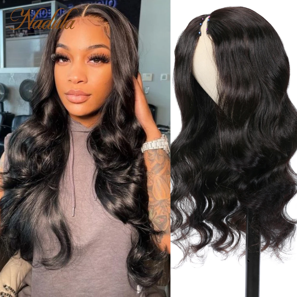 Nadula Hair V Part Wig Body Wave Human Hair Wigs Real Scalp U Part Human Hair Wig Quick & Easy Affordable Wig for Women