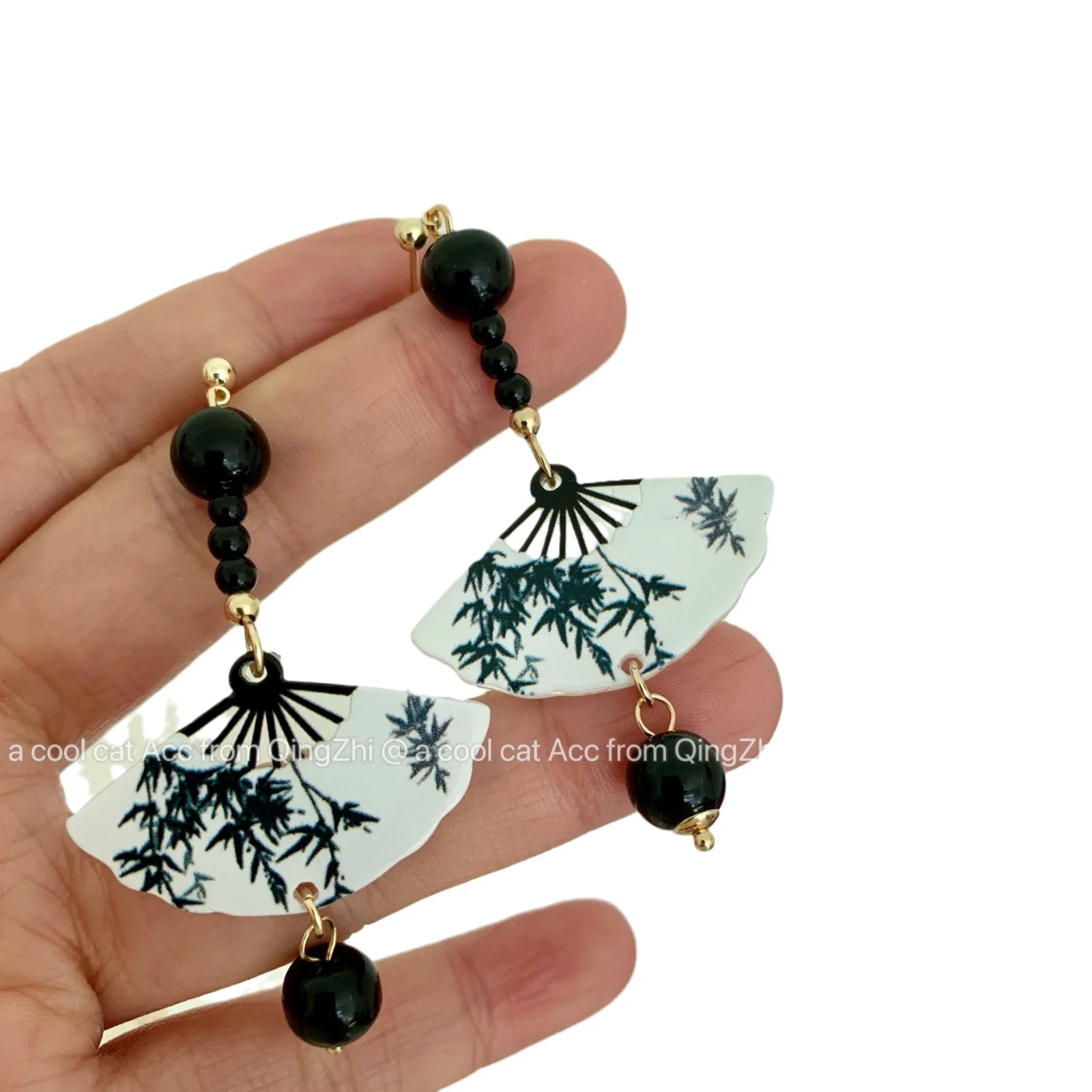 أقراط نسائية بشرابة على شكل مروحة ، أقراط صدف أنيقة ، تصميم عتيق ، لؤلؤ كهرماني ، إكسسوارات عتيقة ، جديدة