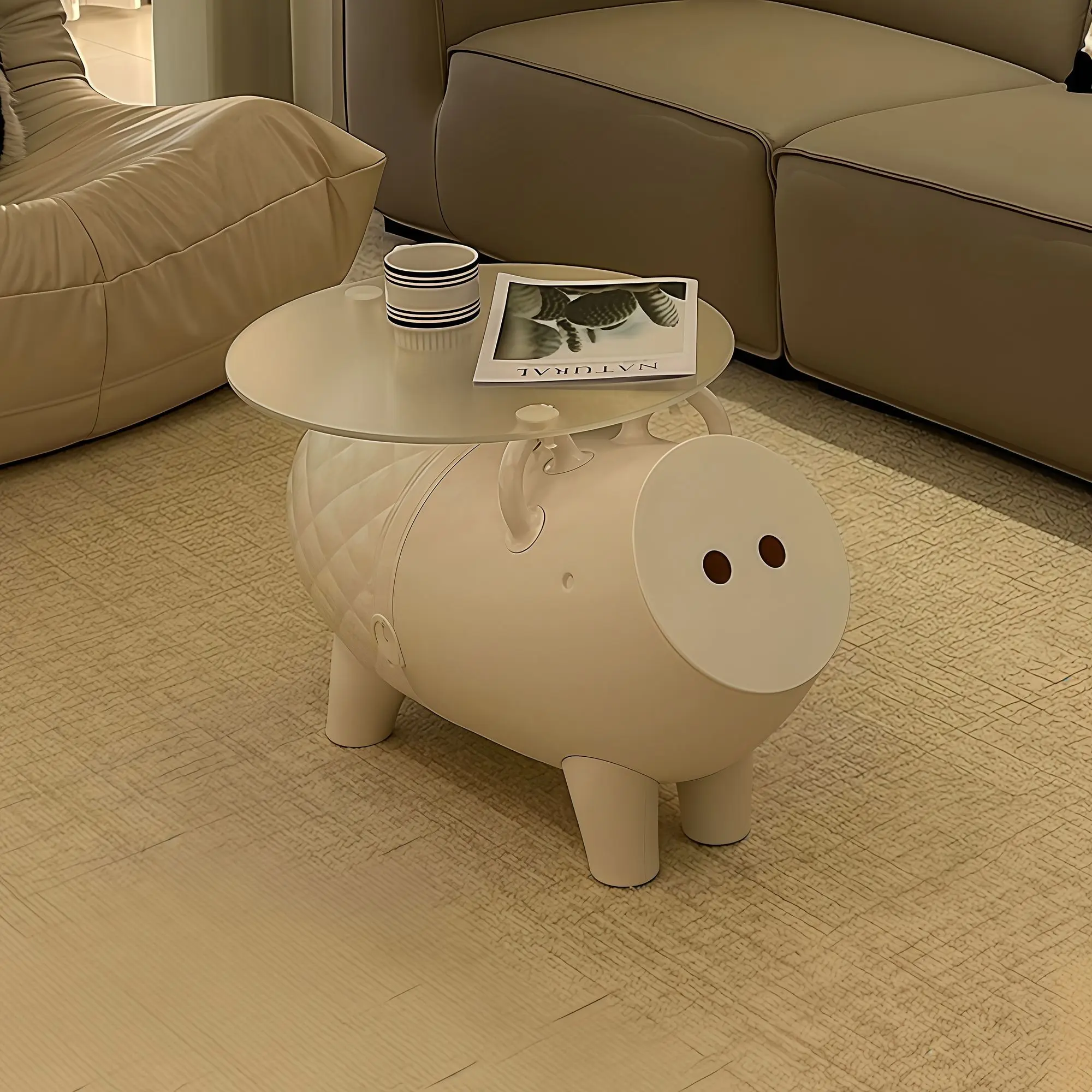 

Creative, Piggy Table, Light Luxury, High Sense, Living Room, Ornament, Indoor, Can Be Stored, Can Sit