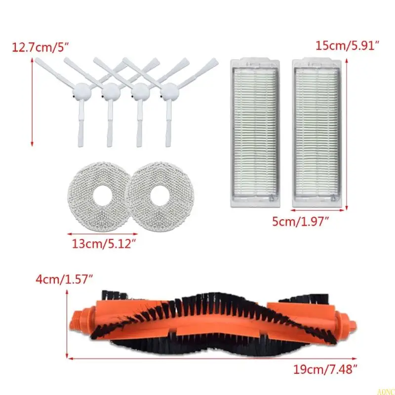 مجموعات استبدال A0NC لـ 2/C101 مكنسة مكنسة مكنسة روبوت فرش فرش HEPA مرشحات ممسحة القماش ملحقات القماش ممسحة