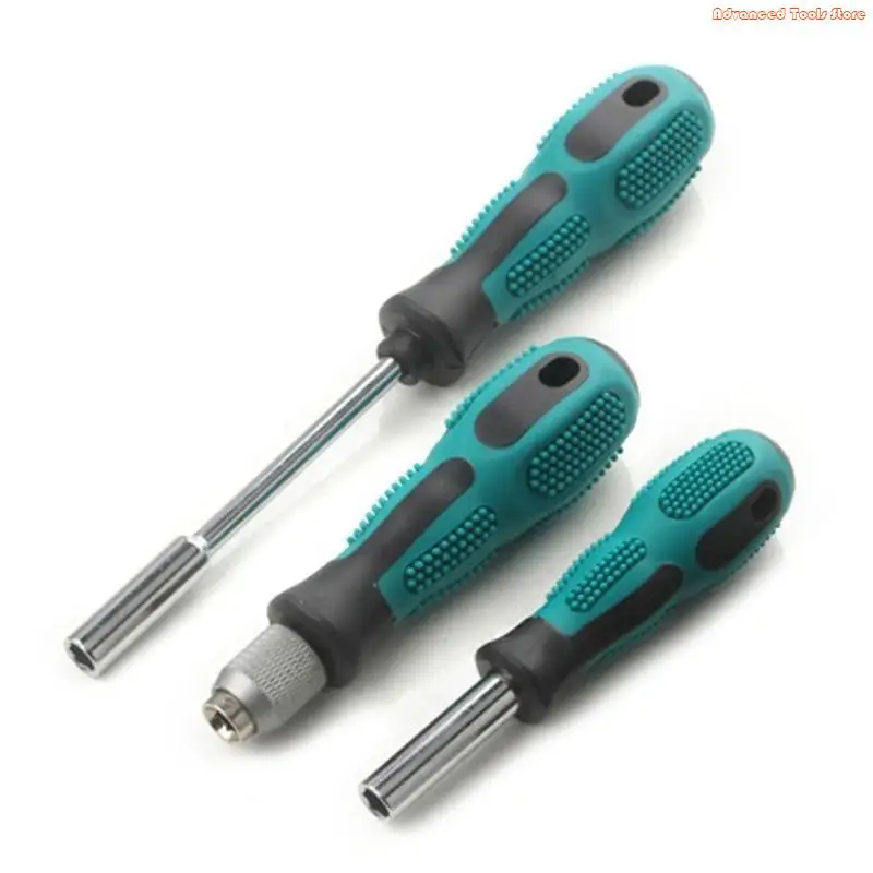 3Piece 1/4Inch Screwdriver Bit Holder Handle Set Offering Quick Changes and Direct Insertion Functionality W91B