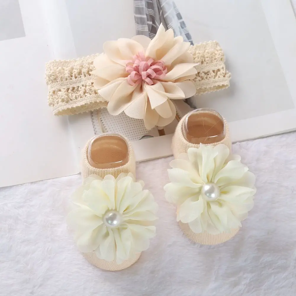 2Pcs Baby Headband Socks Set Crown Bows Newborn Hairband Headbands Turban Baby Hair Accessories Birthday Socks 1-3 years