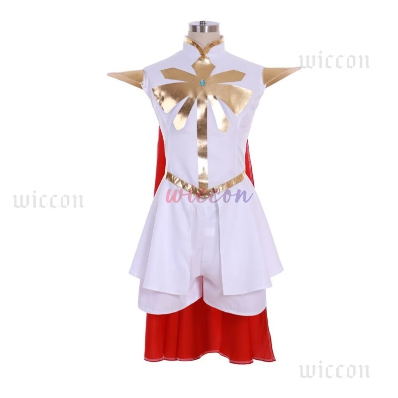 Adult Women Fantasy She-Ra Princess Cosplay Costume Dress Cloak Crown Headband Outfits Halloween Carnival Party Suit