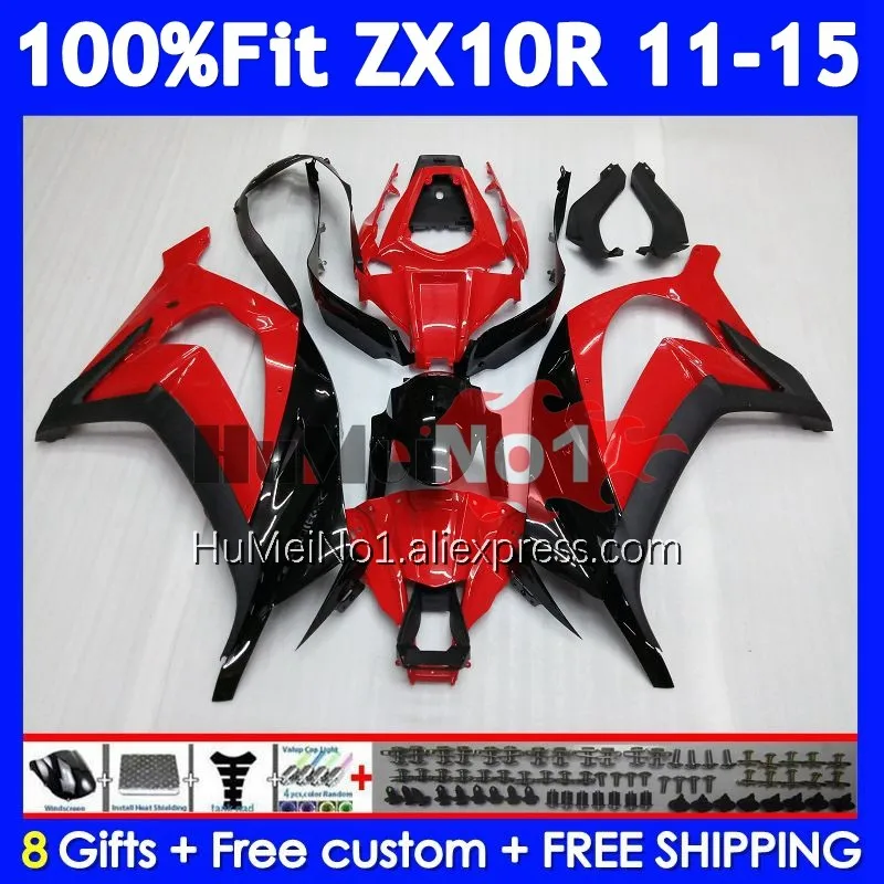 Factory Red Injection For KAWASAKI NINJA ZX 1000 10R 10 R 219No.0 ZX10R 11 12 13 14 15 ZX-10R 2011 2012 2013 2014 2015 Fairing