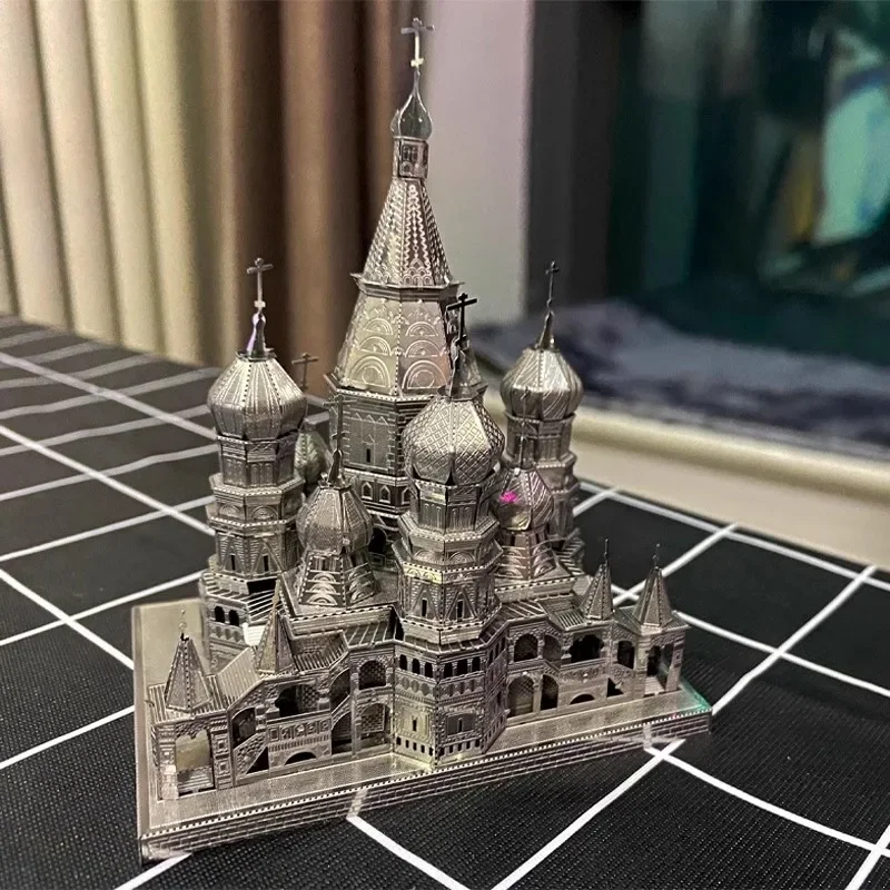 Saint Basil's Cathedral 3D Metal Puzzle DIY Handmade Construction Assembly Model Laser Cutting Kits Jigsaw Puzzle Toys