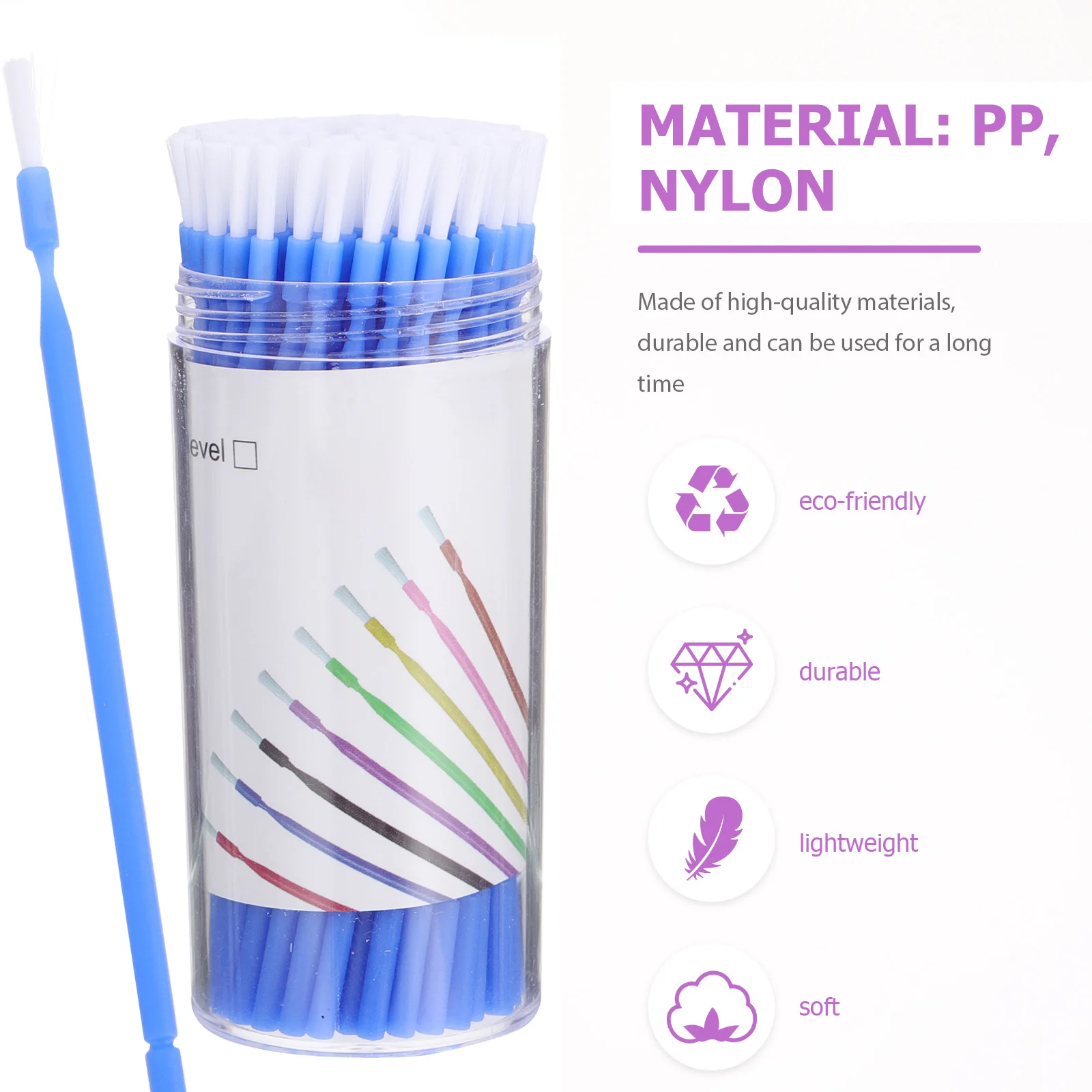 

100pcs Dental Coated Brush Disposable Micro Applicator For Teeth Whitening Dental Glue Application Small Precision Plastic Brush