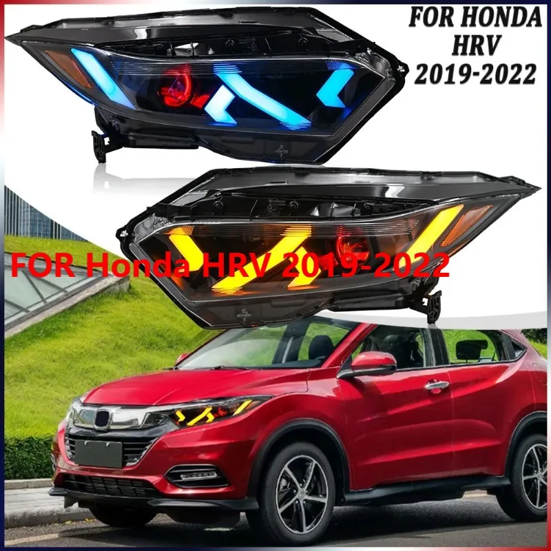 

2 шт. красные светодиодные фары Devil Eye для Honda HRV 2019-2022, последовательная фара DRL в сборе