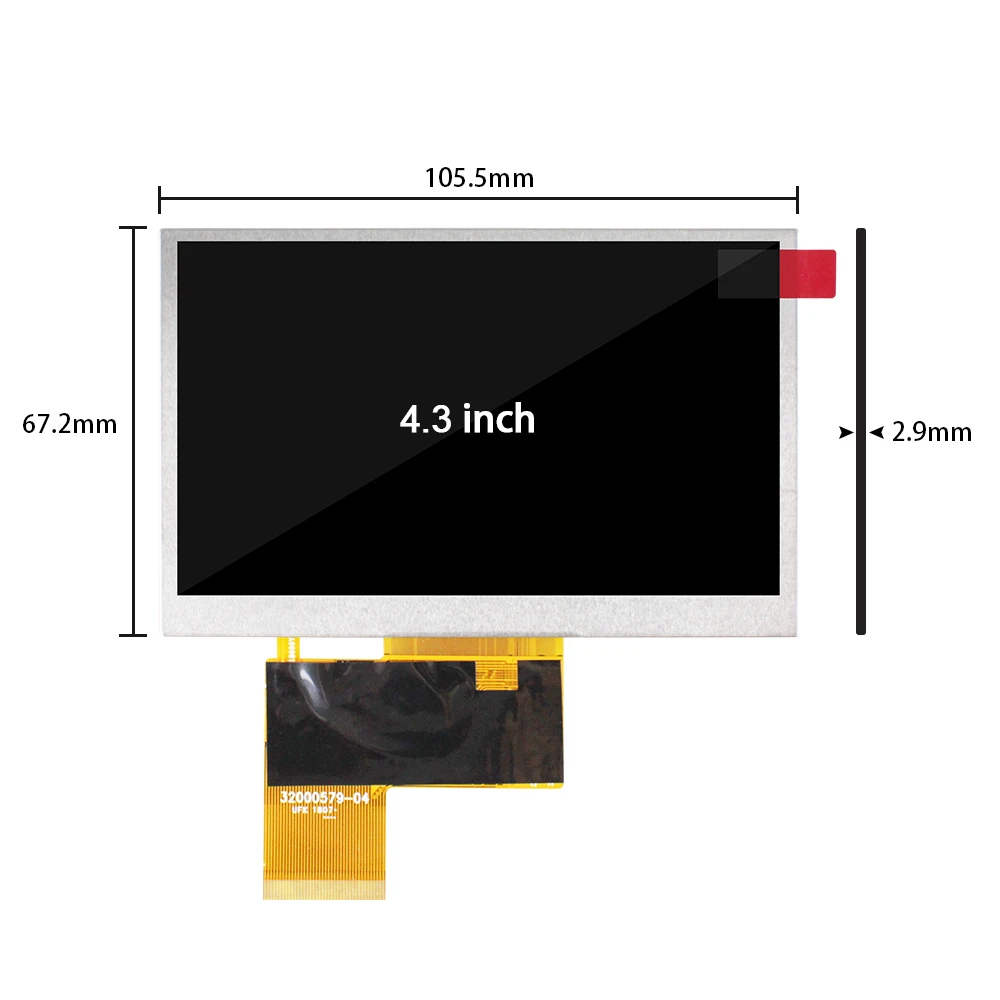 4.3Inch screen AT043TN25 V.2 480*272 40Pins LCD Module for Industrial Control Monitor Car Rearview Screen