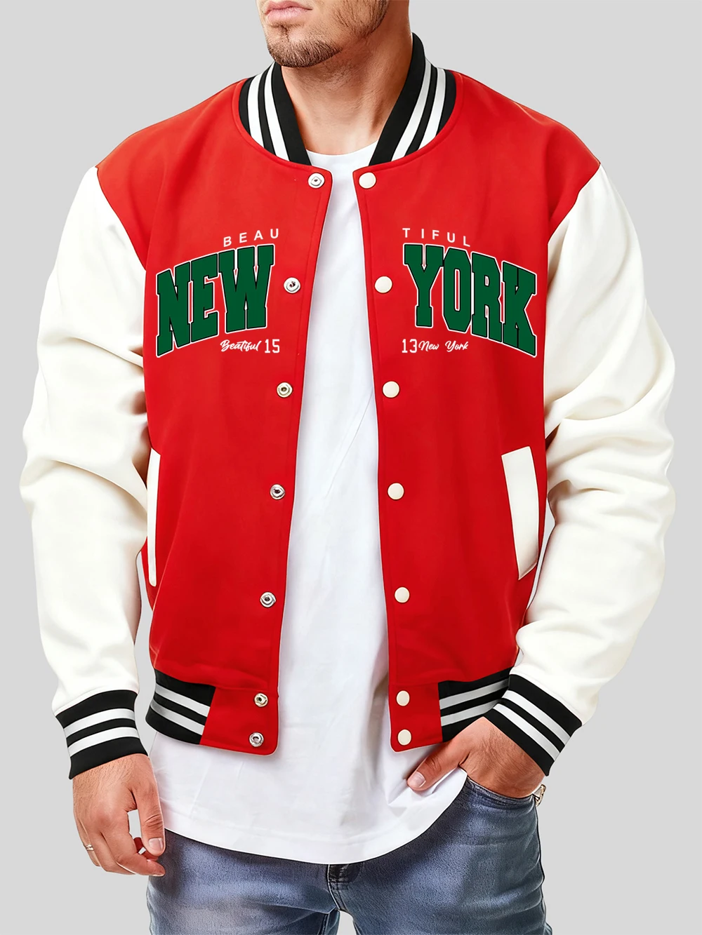 

Красивые хлопковые пальто с принтом Нью-Йорка, мужские повседневные свободные бейсбольные майки, зимние флисовые теплые куртки, базовая мужская одежда с карманами