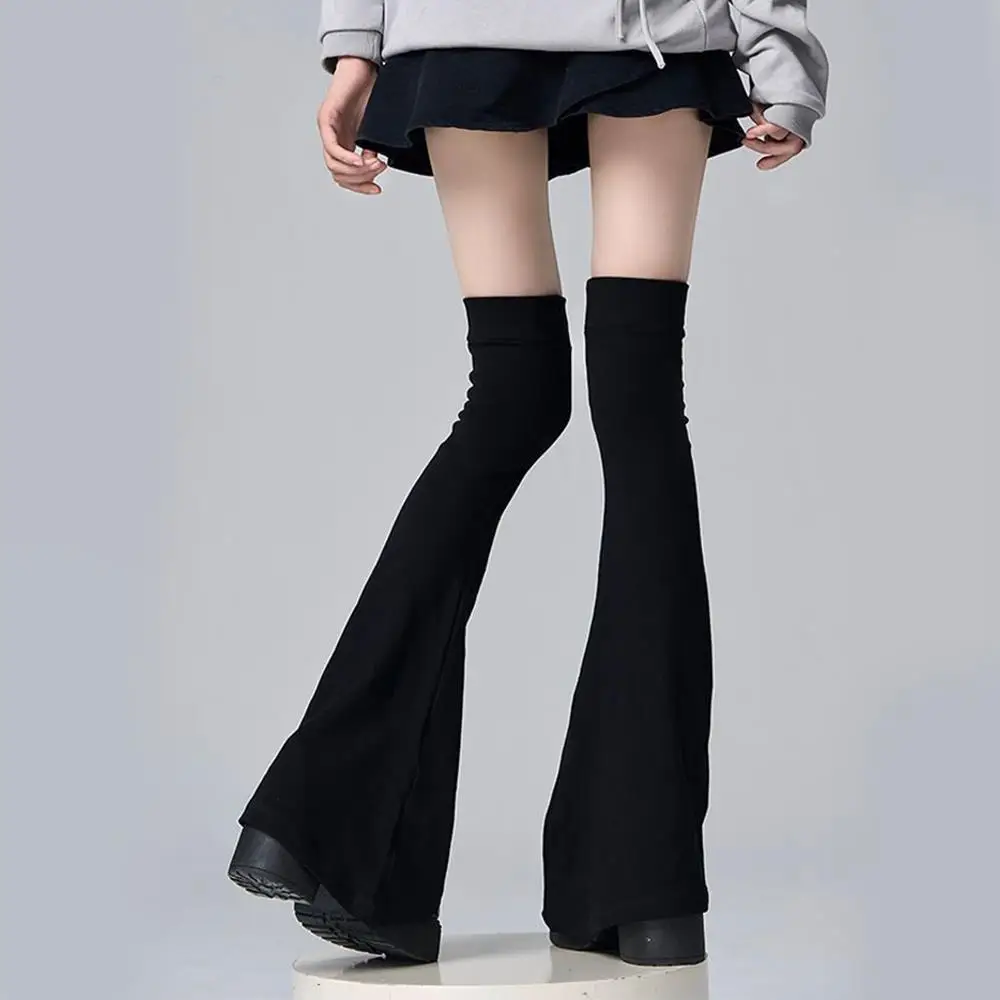 Solid Black White Thigh High Socks Y2K Sexy Slimming Leg Stockings Japanese Lolita Sweet Girl Leg Warmer Over Knee Leg Covers