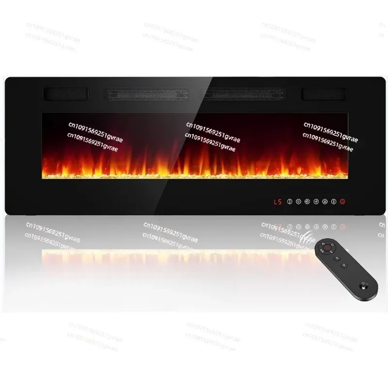 60-Inch ultra-thin electric fireplace with wall-mounted desktop heater