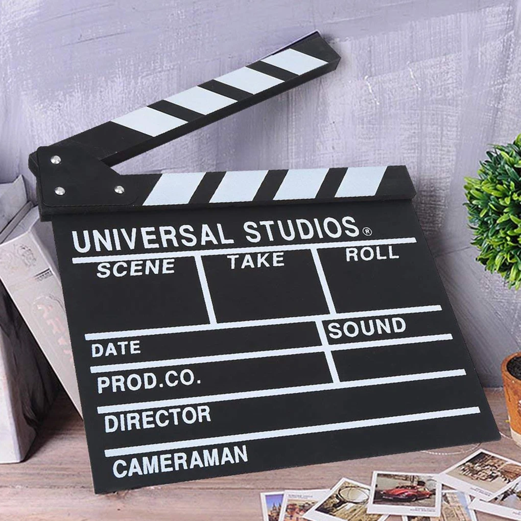 Wood Clapper Board Reusable Props Decoration Boards Director Slate Video Action Movie Scene Shooting Tool Clapboard