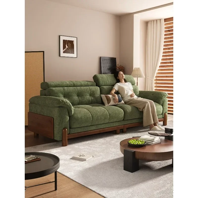 Art sofa small apartment living room 2026 new simple straight row green sofa