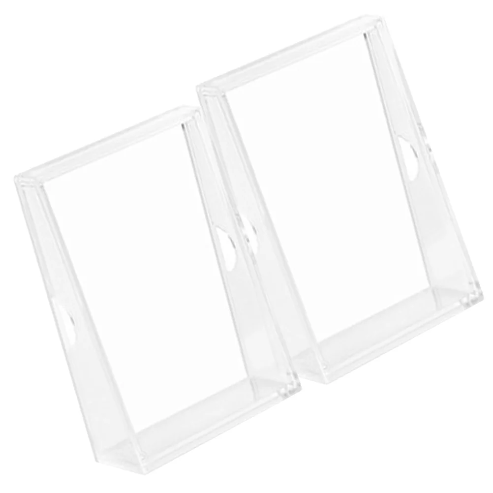 2Pcs Acrylic Currency Collection Box Portable Coin Display Storage Case Transparent Clear Currency Holder Organizer