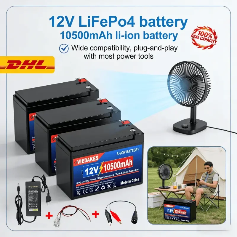 

12V LiFePO4 BMS Batterie With Charger For Scooter VIEDAKES Good Endurance Overcharge Protection