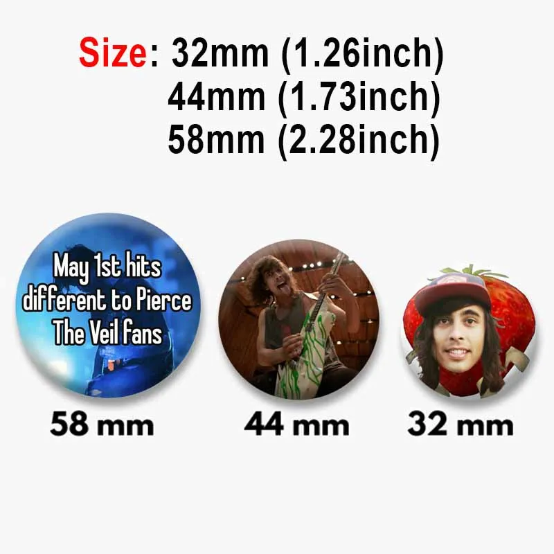 البوب روك باند بيرس الحجاب عملة بروش صفيح المغني زر دبوس الإبداعية مضحك شارة حقيبة الملابس والاكسسوارات مجوهرات هدايا #2