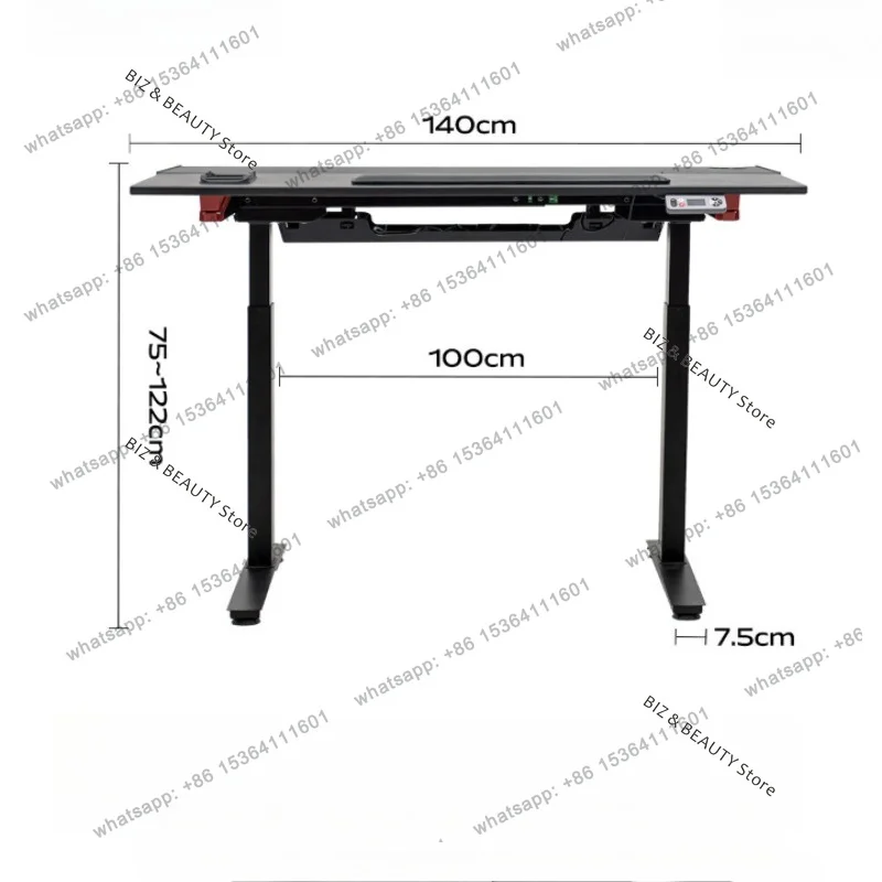 FG Multi-Functional Electric Standing Desk Monitor Mount & Tilt Function Height Adjustable Gaming Desk & Workstation Furniture J 3