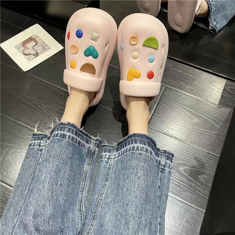 Unisex Beach Shoes Flat Sandals Garden Slippers Anti-slip Kids Hole Shoes Clog Toddler Slides for Boys and Girls