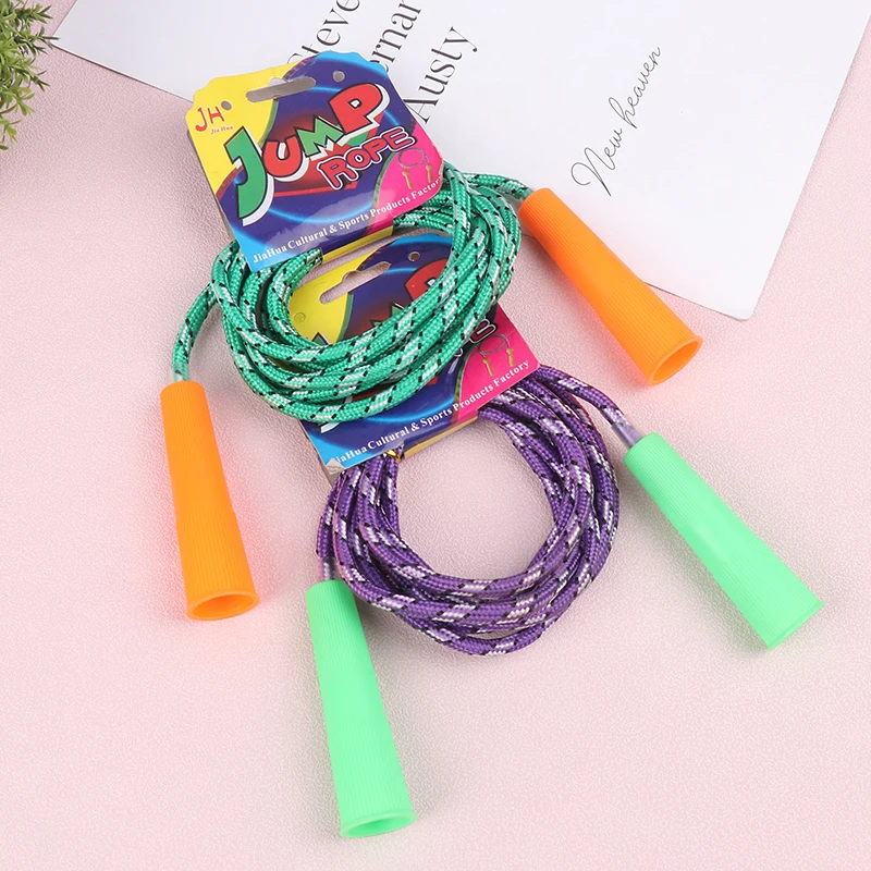 1Pc Plastic Handle Skipping Rope Color Random Gym Fitness Equipment School Group Sports Multi Person Jumping Rope