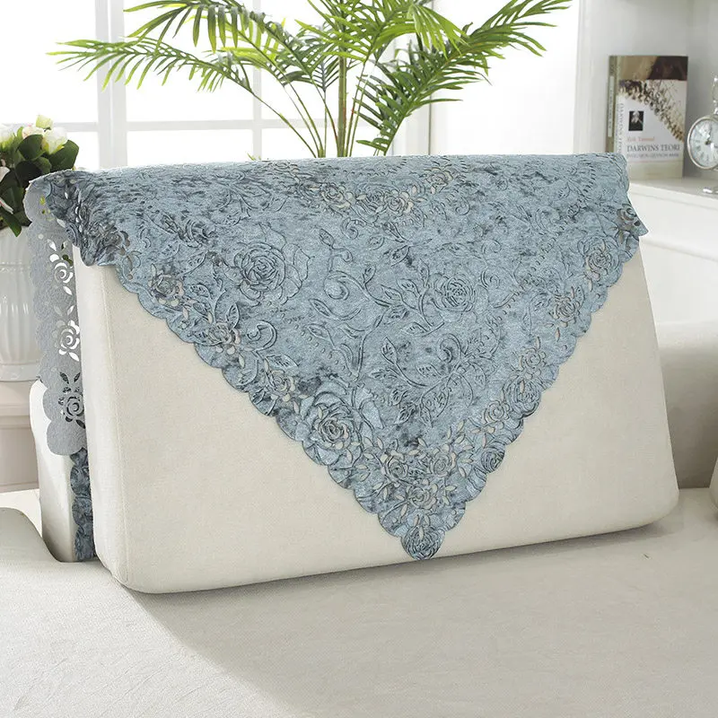 Sofa Backrest Towel Armrest Fabric Hollow European Embroidery Back Sofa Cover  Armrest Cover Towel