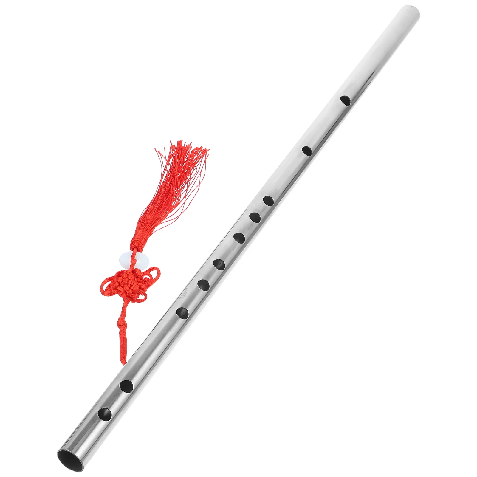 

1Pcs Stainless Steel Chinese Flute Sturdy Portable Lightweight Beginners Instrument F Key Smooth Tone Accurate Sound Anti-Rust