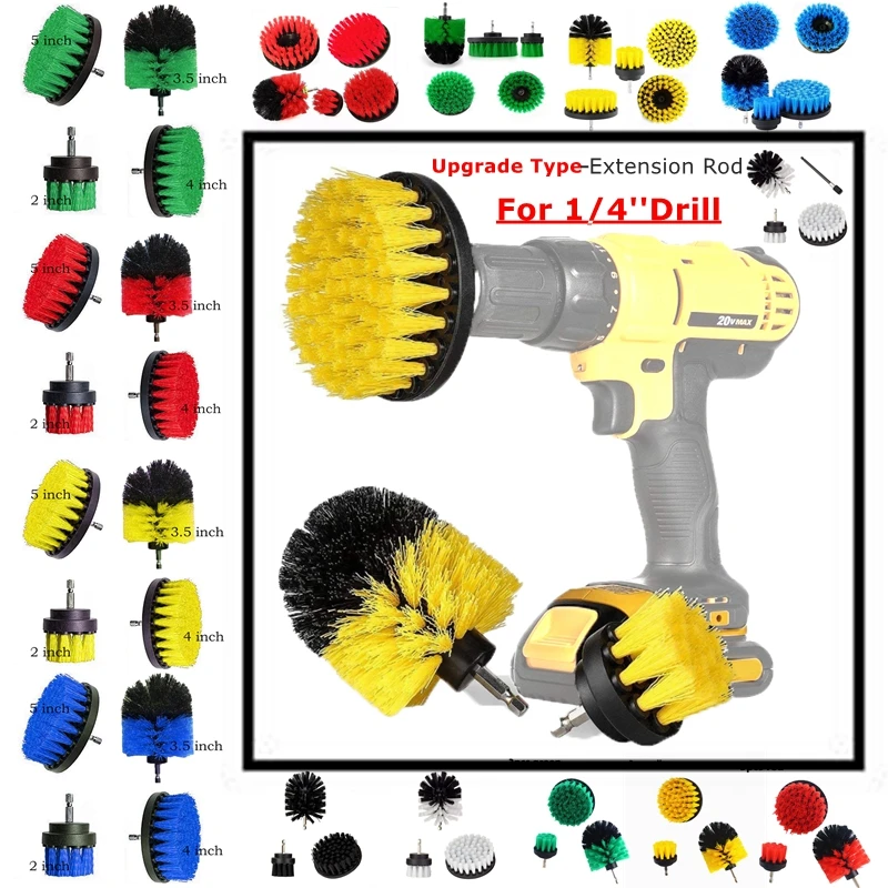 

Cleaning Drill Brush Kit Electric Scrubber Nylon Brush Carpet Cleaner Toilet Brush Car Cleaning For Kitchen Tile Window Bathroom