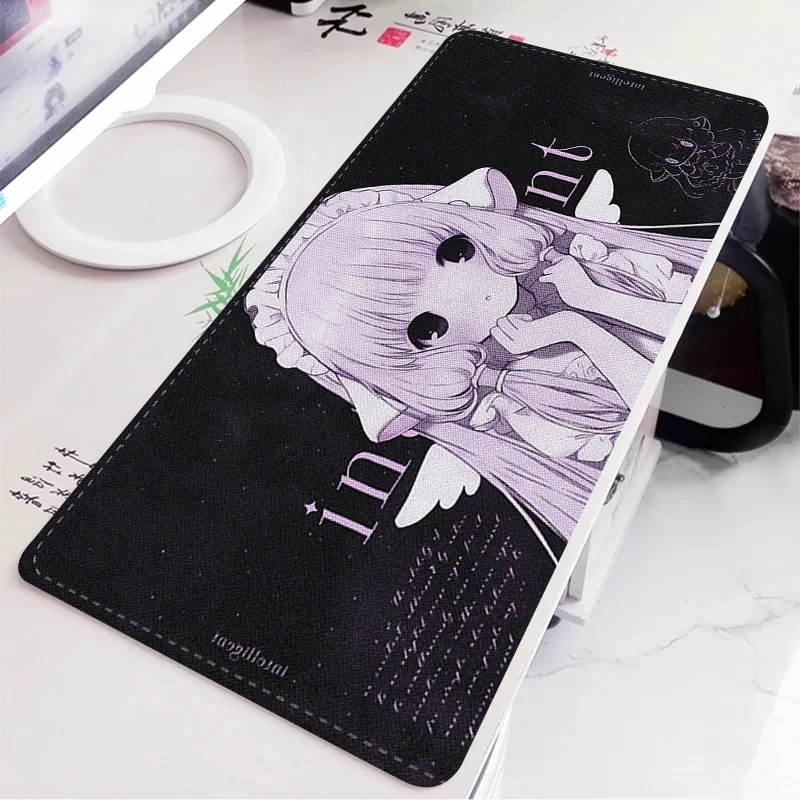 Cute Girl Desk Mat C-Chobits Chii Cartoon Laptop Mousepad Black Mouse Pad Office Pc Cabinet Mouse Mat HD Printing Computer Pads