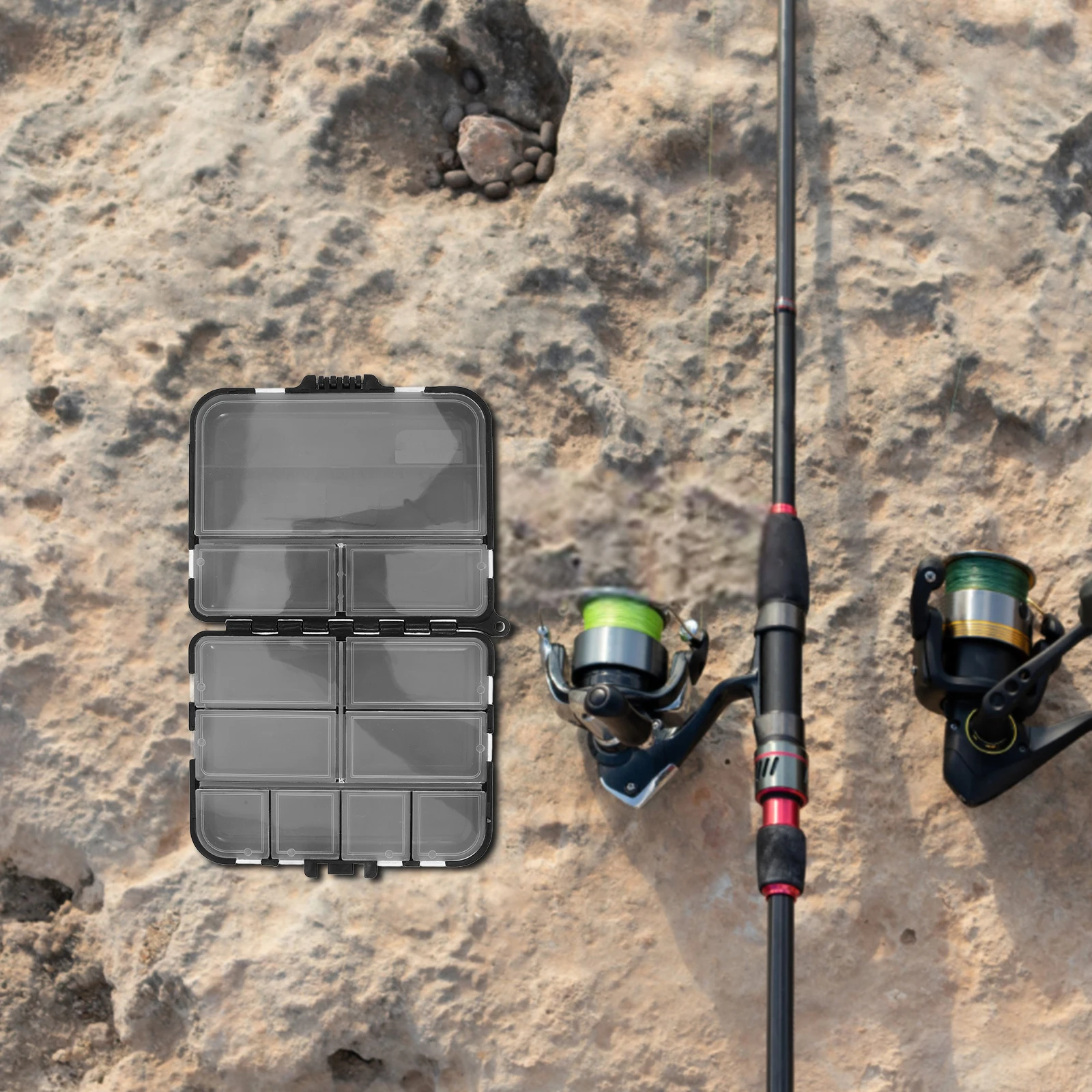 

12 Compartments Fishing Lightweight Durable Portable Lure Storage Container Outdoor Gear Organizer Plastic Case