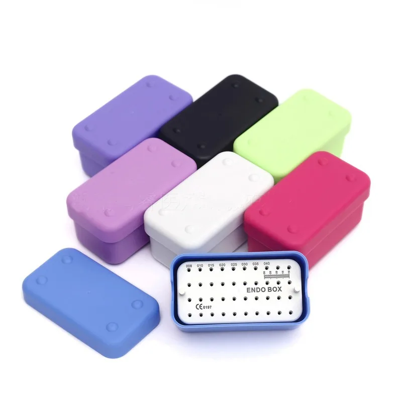 

4Pcs 40 Hole Dental Endo Box Autoclave Disinfection Case Endo Files Holder Sterilization Storage Box Stand Organizer