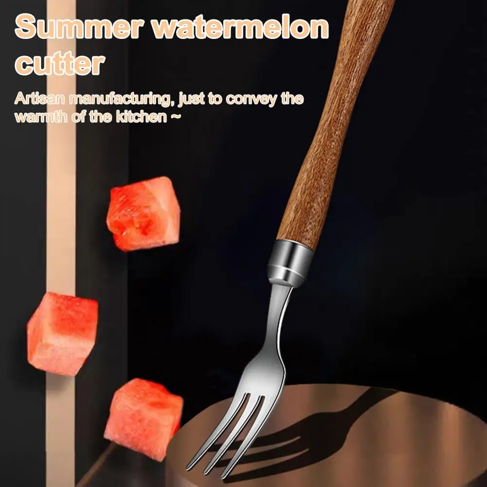 Stainless Steel Fruit Slicer Effortless Fruit Slicing Device Stainless Steel Watermelon Slicer Fork Set for Kitchen for Picnics