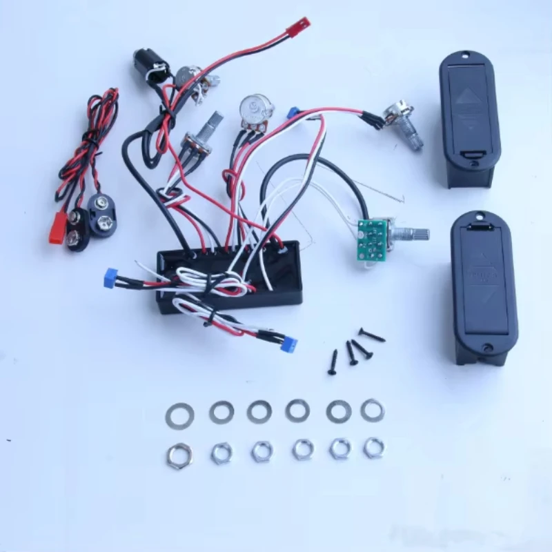 

Customize 3 Band EQ Active Pickup Guitar Circuit Wiring Harness Preamp 1V3T with 18V Power Supply for Electric Bass Guitar