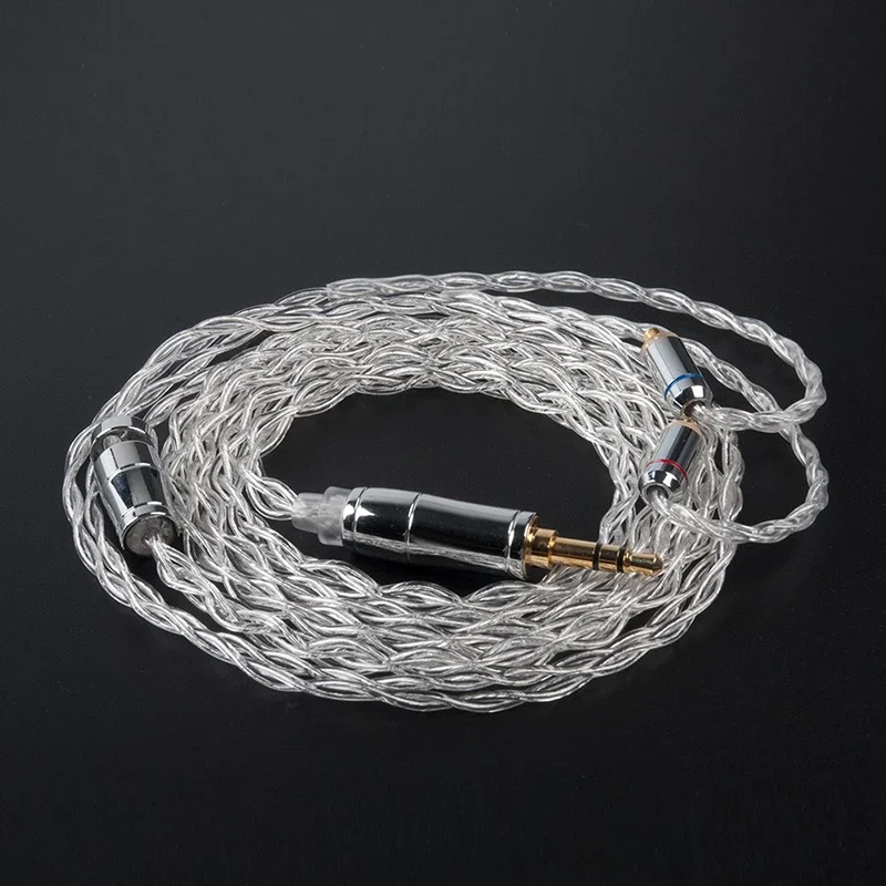 KBEAR Cavo per auricolari di aggiornamento flagship in argento sterling trasparente intrecciato a mano disponibile in spine da 4,4 mm/3,5 mm/2,5 mm