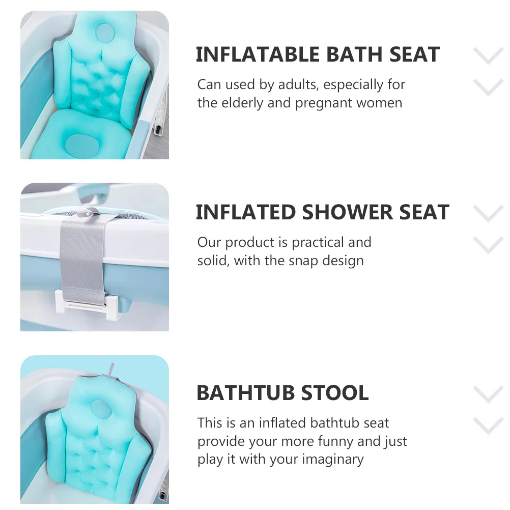

Folding Bath Seat Cushion Non-Slip Bathtub Backrest Lightweight Sturdy Bathing Chair For Elderly Pregnant Women Bathtub Backrest