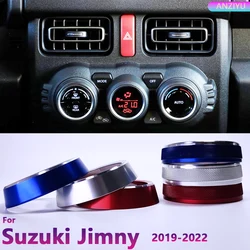 AC Air Condition Knob Sound Knob Cover Button Ring Aluminum Alloy Knob Trim Ring For Suzuki Jimny JB64 JB74 2022 2021 2020 2019
