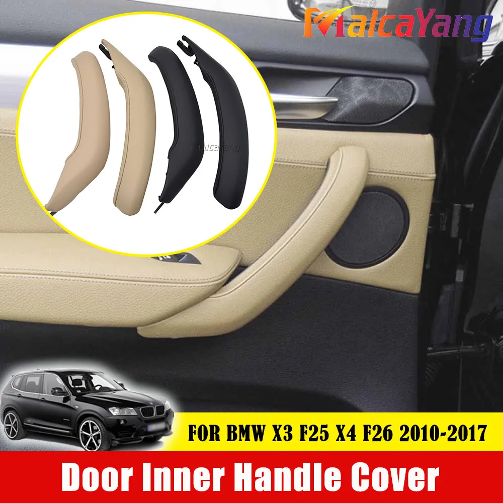 RHD LHD Car Inner Passenger Door Left Right Pull Handle Leather Outer Cover Trim Replacement For BMW X3 F25 2010 2011 2012-2016