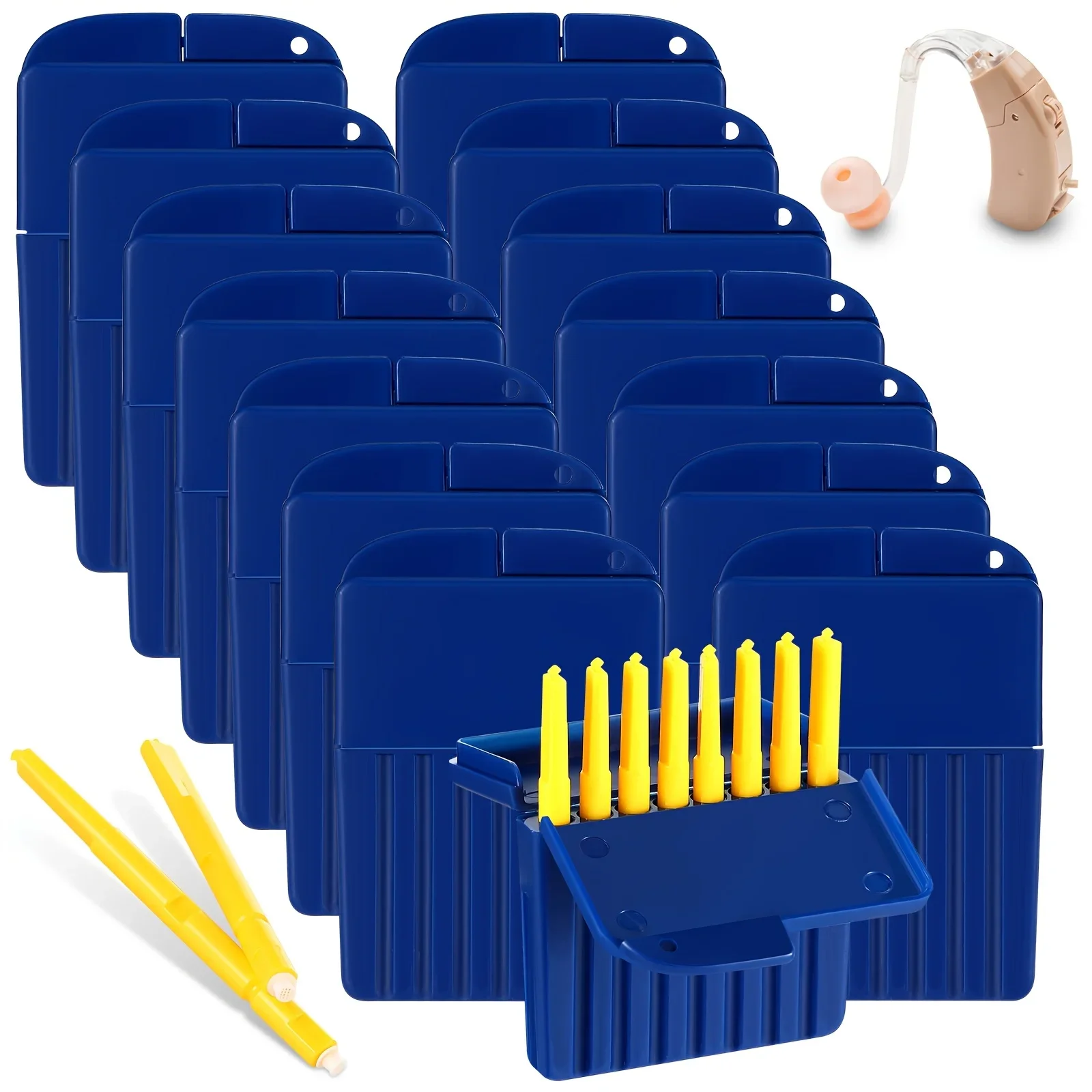 

120pcs Hearing Aid Wax Guard Filters Hearing Aid Hearing Cleaning Kit Hearing Aid Filters Cleaning Tool Accessories, 15pcs
