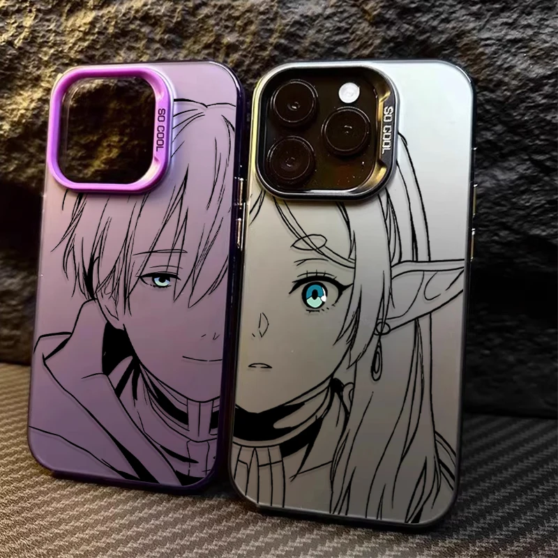 Frieren Couple Line Art Case for Samsung Galaxy A26 A36 A56 A25 A35 A55 A34 A54 A13 A33 A53 5G A06 A16 A15 A14 A23 A52 A52S A31
