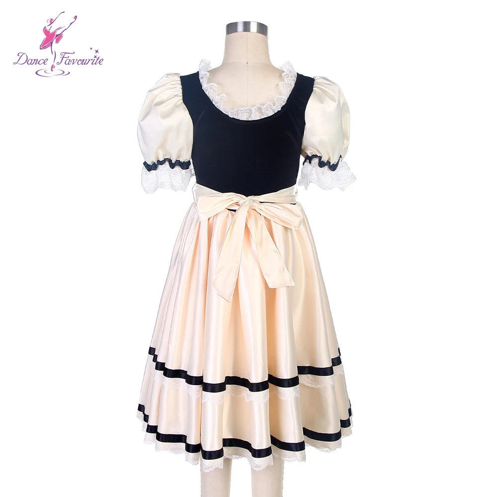 Dance Favourite Dance Kostüme 22119 Neues schwarzes Samtmieder Ballettkleid Elfenbeinkleid Romantisches Tutu Performance Mädchen Ballett