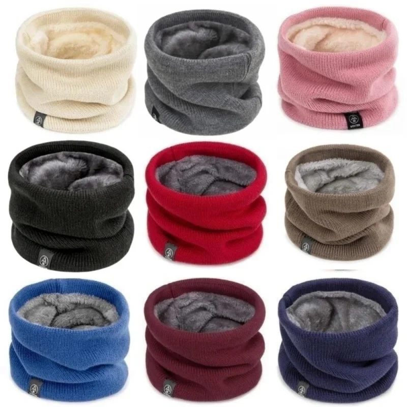 Écharpe tubulaire tricotée chaude et épaisse en peluche, coupe-vent, pour l'hiver, le sport en extérieur, le ski, la course à pied, pour hommes et femmes